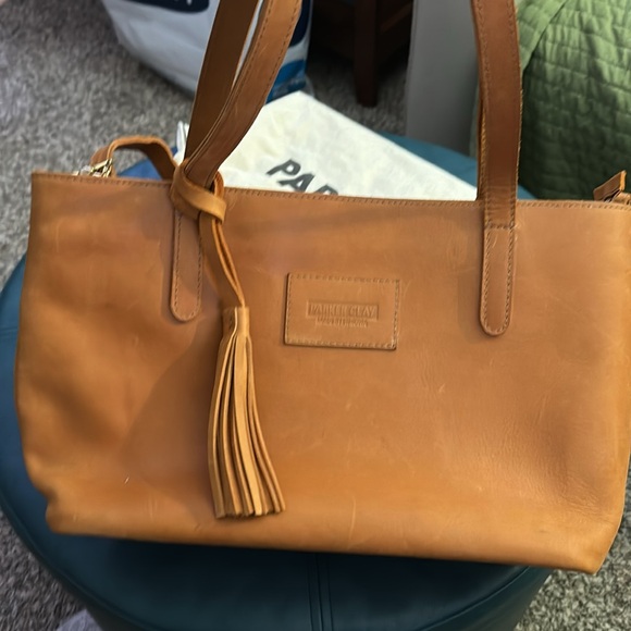 Parker Clay Eden carryall tote bag in rust brown - Picture 2 of 8